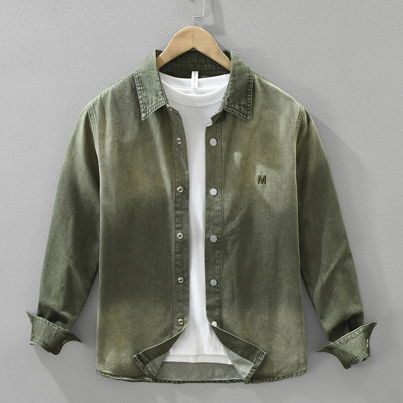 Košulja Slim Fit, široki ovratnik, rukav 3/4, color block uzorak