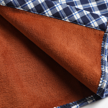 Férfi kockás ing stand gallérral, fleece béléssel a melegért, pamut–keverék anyagból, hosszú ujjú.