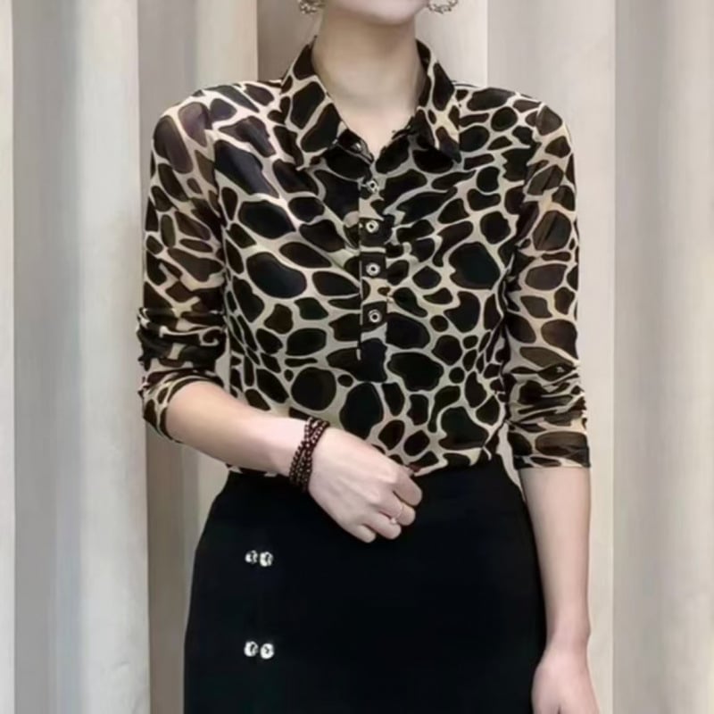 Cămașă de damă - Primăvara 2025, țesătură poliester (>95%), stil pentru naveta/temperament, finisaj la temperaturi ridicate