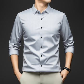 Férfi hosszú ujjú ing, 91-95% poliészter, gyűrődésmentes / vasalásmentes, lazán szabott, tavasz–ősz