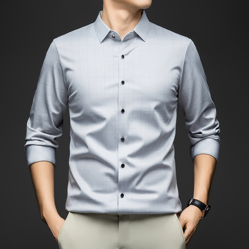 Férfi hosszú ujjú ing, 91-95% poliészter, gyűrődésmentes / vasalásmentes, lazán szabott, tavasz–ősz