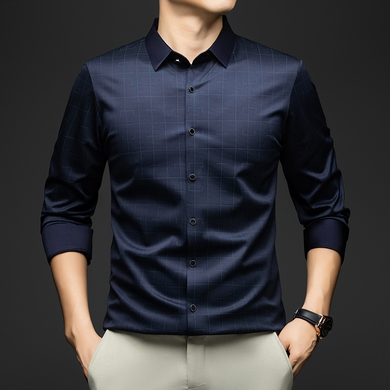 Férfi hosszú ujjú ing, 91-95% poliészter, gyűrődésmentes / vasalásmentes, lazán szabott, tavasz–ősz