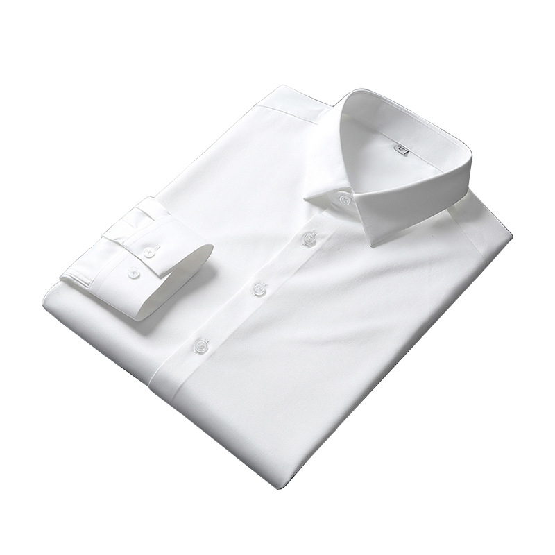 Selyem hosszú ujjú ing középkorú férfiak számára, slim-fit, üzleti stílus, lélegző