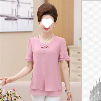 Naiste suvine šifoonbluus ümmarguse kaelusega, Feifei varrukad, väga pikad varrukad, 90-95% polüesteri koostis, ebaregulaarne äär