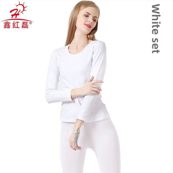 Női Lycra-pamut termikus alsónemű készlet kerek nyakú, hosszú ujjú – meleg, Spandex 80-90%