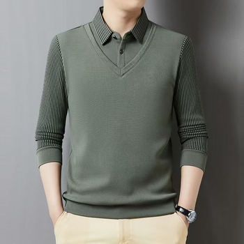 Dryžuotos polo marškinėliai su ilgomis rankovėmis, laisvas kirpimas, spauda dažymas, poliesterio 96%+