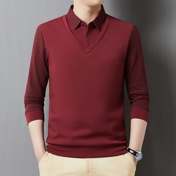 Dryžuotos polo marškinėliai su ilgomis rankovėmis, laisvas kirpimas, spauda dažymas, poliesterio 96%+