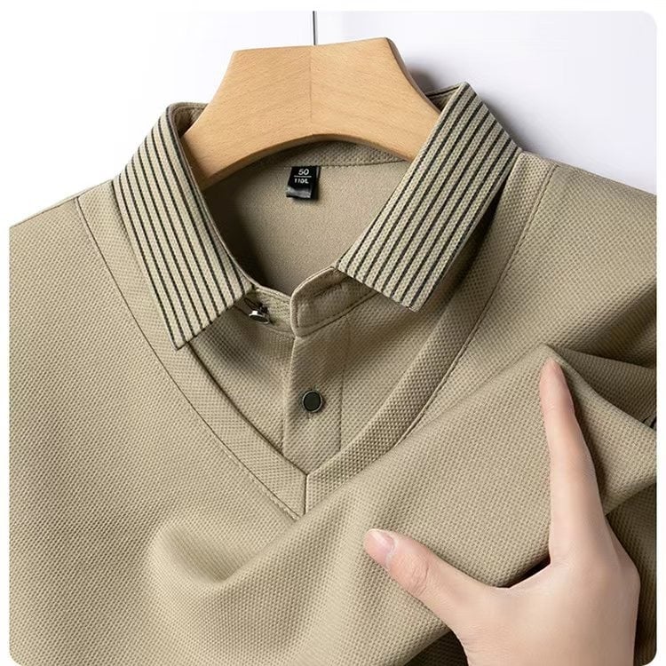 Dryžuotos polo marškinėliai su ilgomis rankovėmis, laisvas kirpimas, spauda dažymas, poliesterio 96%+