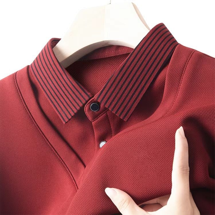 Dryžuotos polo marškinėliai su ilgomis rankovėmis, laisvas kirpimas, spauda dažymas, poliesterio 96%+