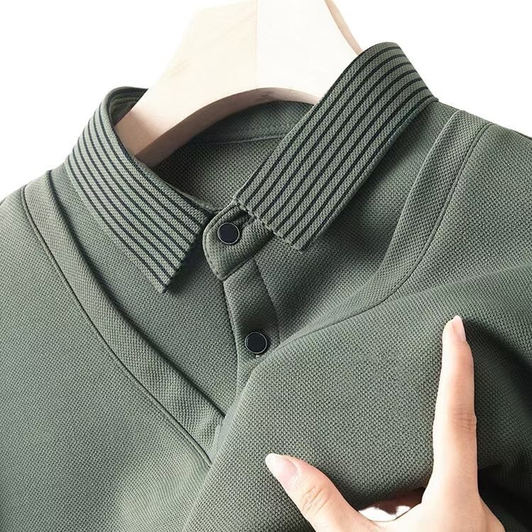 Dryžuotos polo marškinėliai su ilgomis rankovėmis, laisvas kirpimas, spauda dažymas, poliesterio 96%+