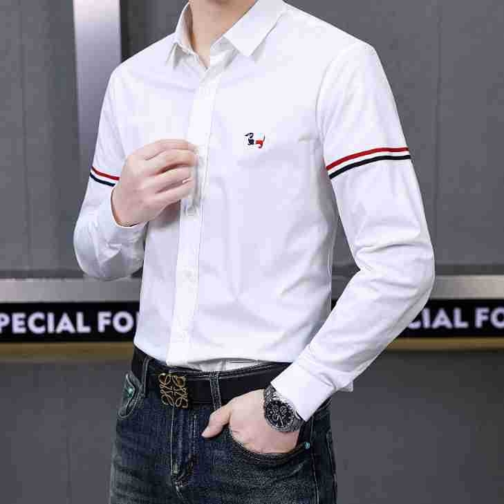 Férfi hosszú ujjú ing, Tencel-pamut keverékből, csíkos mintázat, gallér lapos, laza szabás