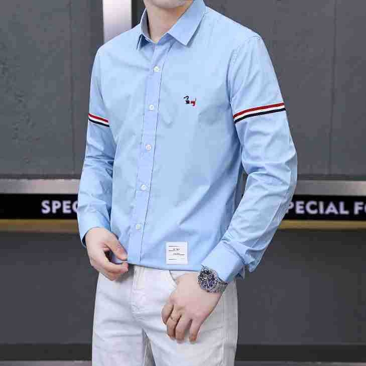 Férfi hosszú ujjú ing, Tencel-pamut keverékből, csíkos mintázat, gallér lapos, laza szabás