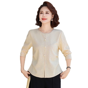 Top elegant pentru femei, cu panouri cusute, amestec poliester-spandex, toamnă 2025