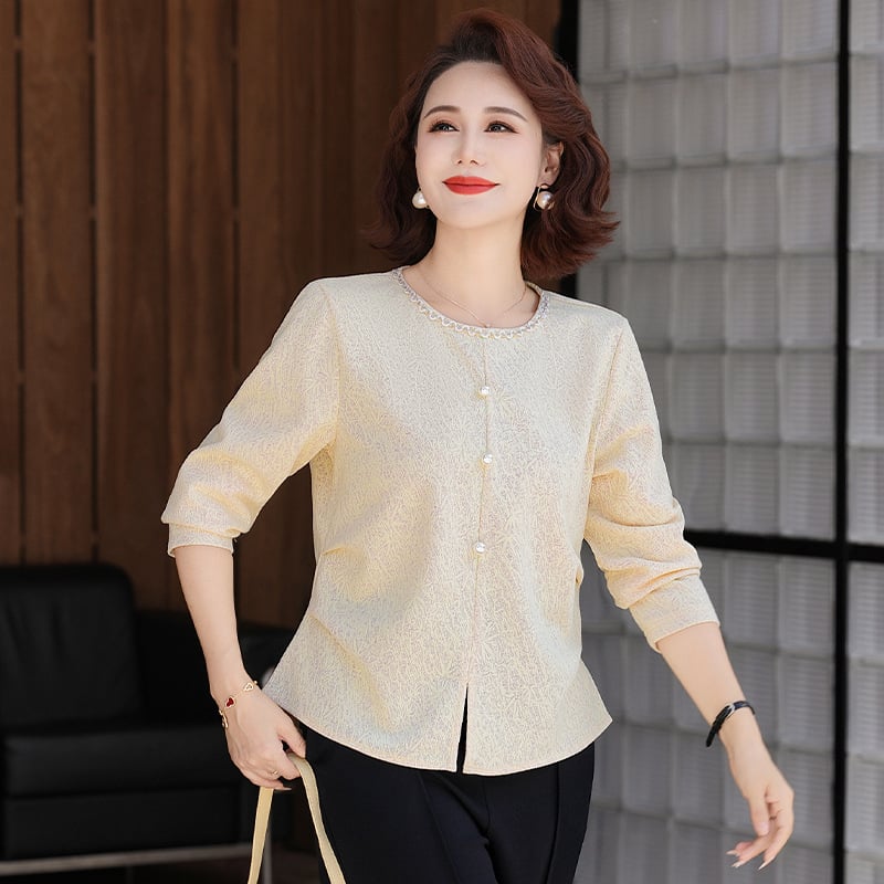 Top elegant pentru femei, cu panouri cusute, amestec poliester-spandex, toamnă 2025