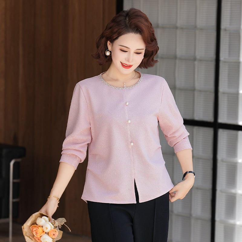 Top elegant pentru femei, cu panouri cusute, amestec poliester-spandex, toamnă 2025