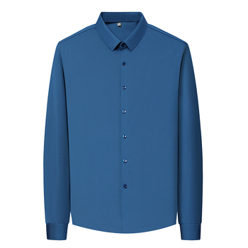 Férfi hosszú ujjú ing fleece-béléssel, vastag anyagú, négyszögletes gallér, egyszínű