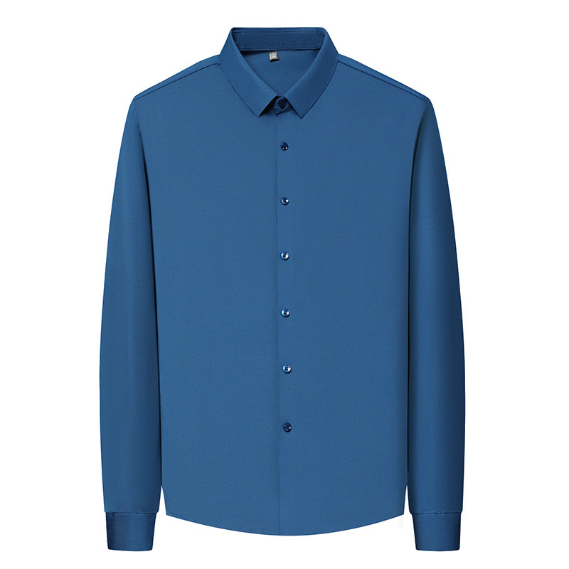 Férfi hosszú ujjú ing fleece-béléssel, vastag anyagú, négyszögletes gallér, egyszínű