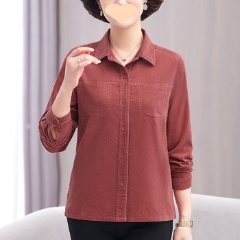 Πουκάμισο NORNS GIRL με σταθερό γιακά, μακριά μανίκια, αφαιρετικό μοτίβο, ύφασμα Modal