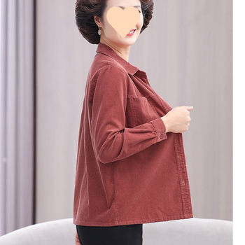 Πουκάμισο NORNS GIRL με σταθερό γιακά, μακριά μανίκια, αφαιρετικό μοτίβο, ύφασμα Modal