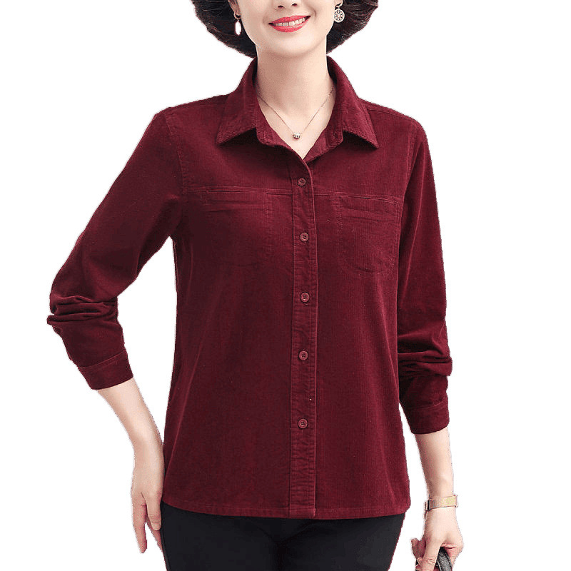 Πουκάμισο NORNS GIRL με σταθερό γιακά, μακριά μανίκια, αφαιρετικό μοτίβο, ύφασμα Modal