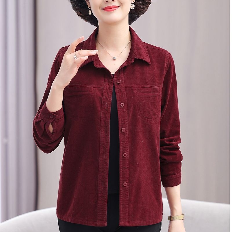 Πουκάμισο NORNS GIRL με σταθερό γιακά, μακριά μανίκια, αφαιρετικό μοτίβο, ύφασμα Modal