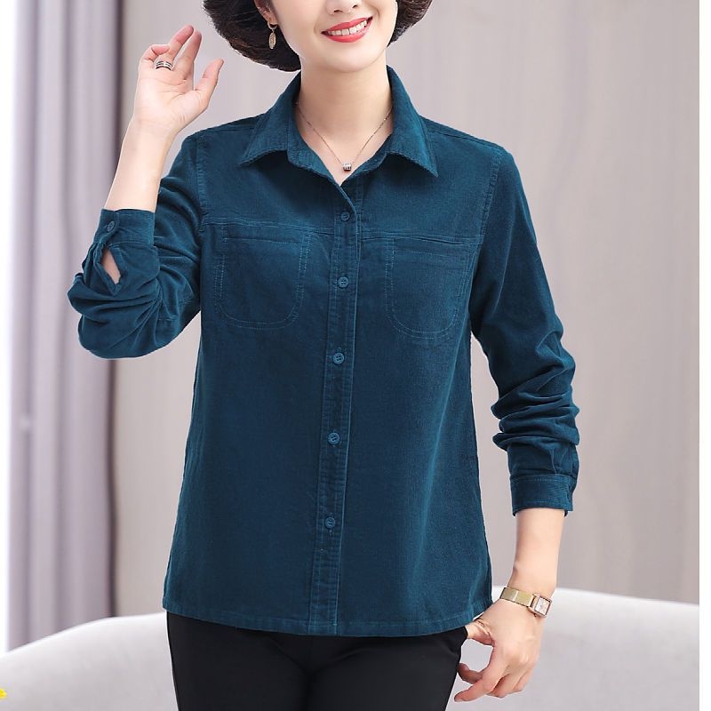 Πουκάμισο NORNS GIRL με σταθερό γιακά, μακριά μανίκια, αφαιρετικό μοτίβο, ύφασμα Modal