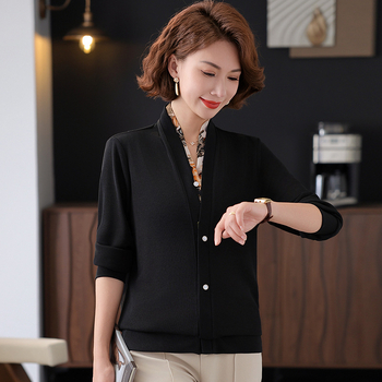 Πουκάμισο από πολυεστέρα, V-ντεκολτέ, μακριά μανίκια, φαρδιά γραμμή, φθινόπωρο 2025