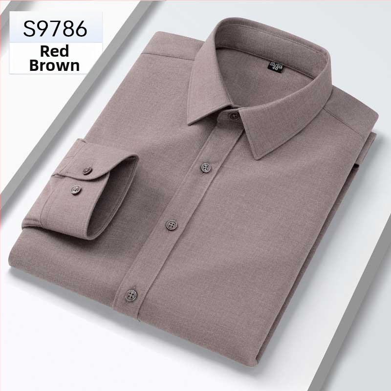 Modalová košeľa pre mužov, štvorcový golier, dlhý rukáv, úzky strih