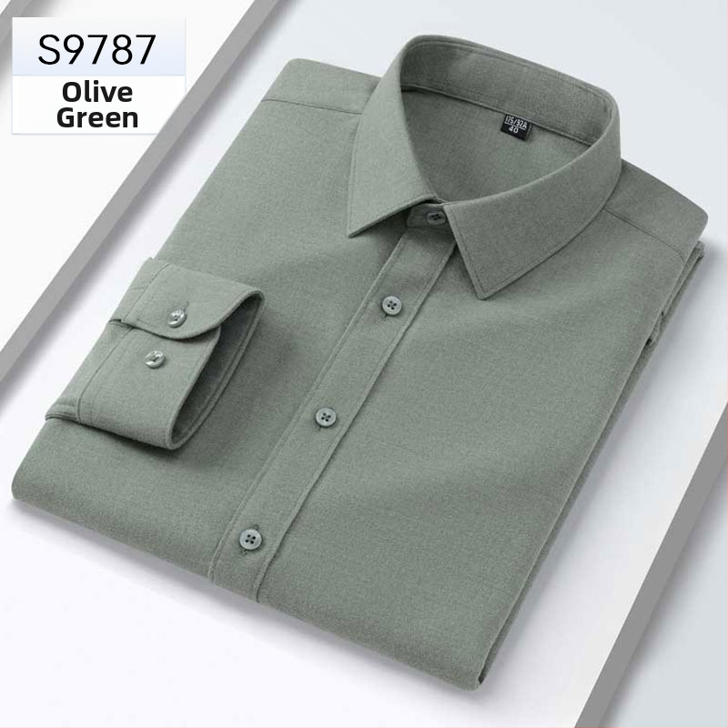 Modalová košeľa pre mužov, štvorcový golier, dlhý rukáv, úzky strih