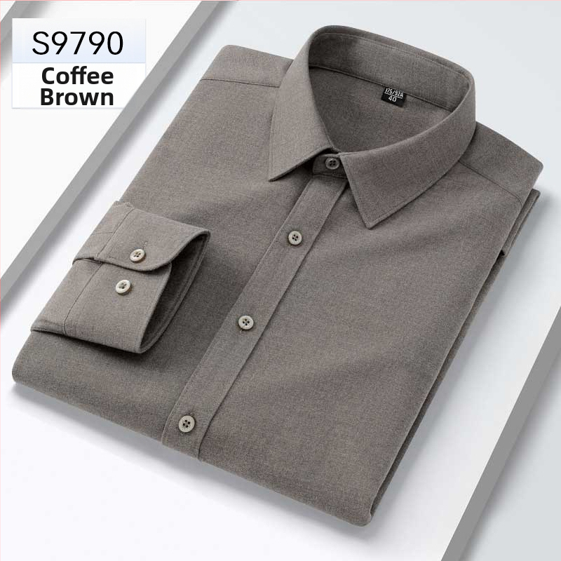 Modalová košeľa pre mužov, štvorcový golier, dlhý rukáv, úzky strih