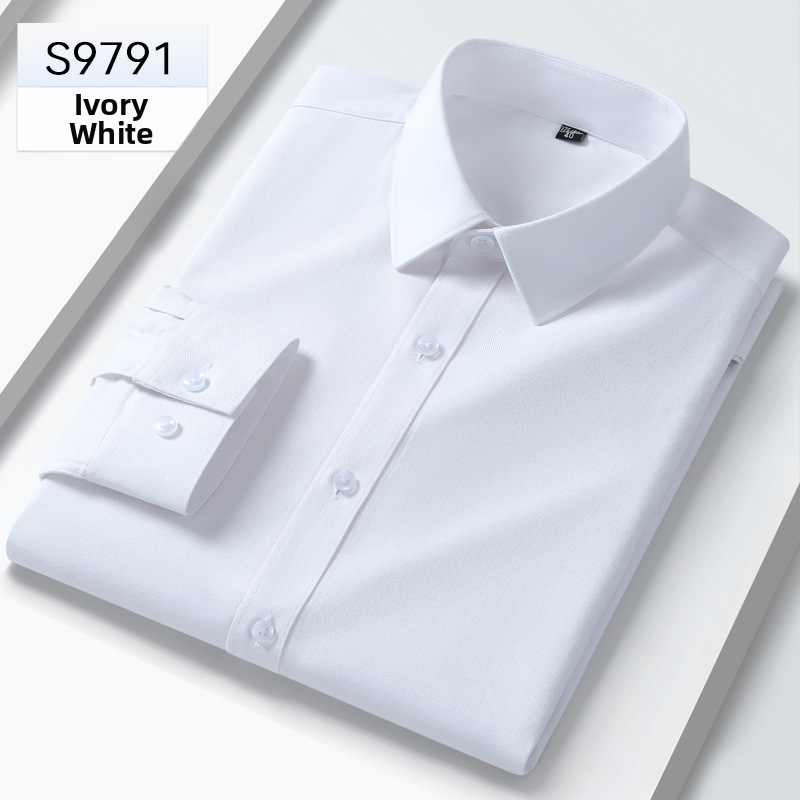 Modalová košeľa pre mužov, štvorcový golier, dlhý rukáv, úzky strih