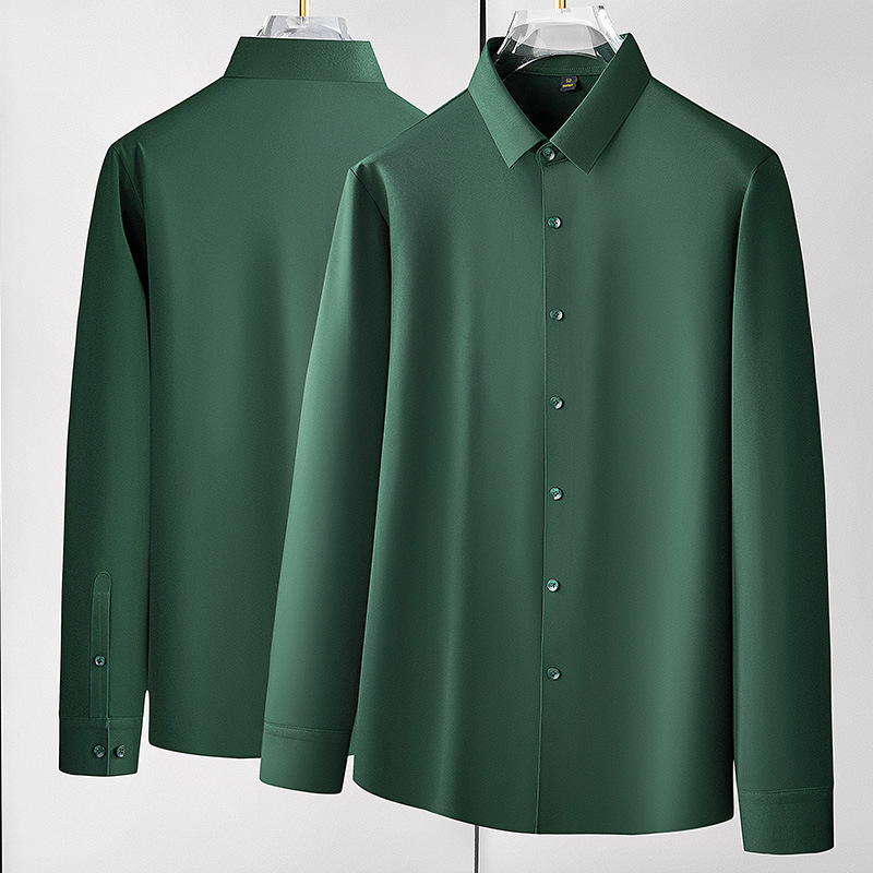 Muška košulja s fleece podstavom za zimu, poslovno casual stil, dugi rukav, topao, bez glačanja, kvadratični ovratnik