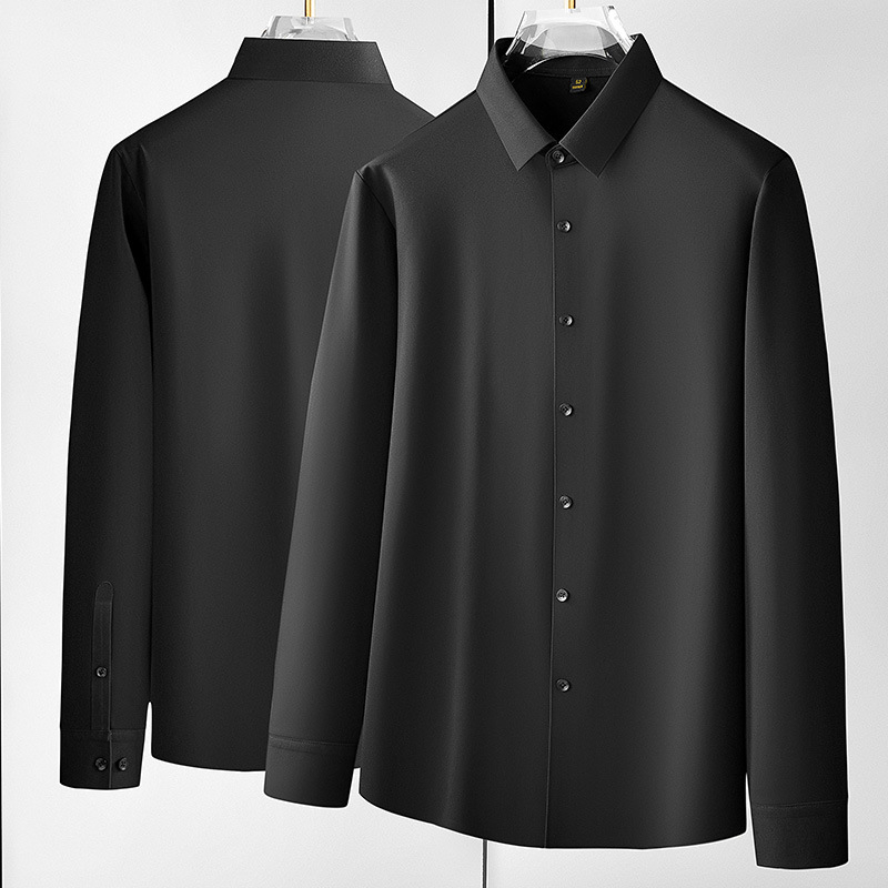 Muška košulja s fleece podstavom za zimu, poslovno casual stil, dugi rukav, topao, bez glačanja, kvadratični ovratnik