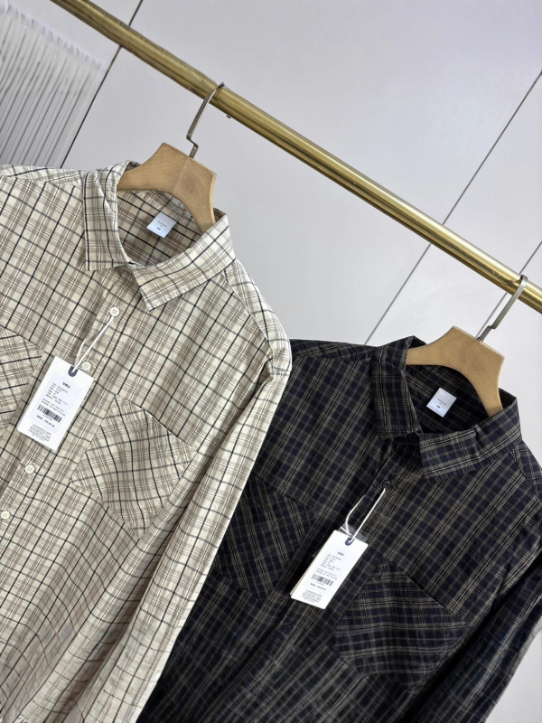 Japanski stil jesenska košula od čiste pamuka s retro kariranim uzorkom, dugi rukav, ležeran kroj, pogodno za slojevito nošenje