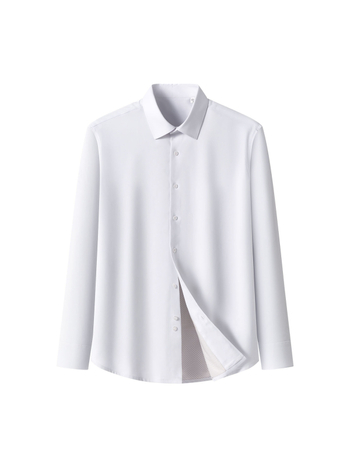 Риза с подплата от флис, без гладене, смес полиестер/модал, квадратна яка, дълги ръкави