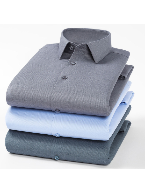 Риза с подплата от флис, без гладене, смес полиестер/модал, квадратна яка, дълги ръкави