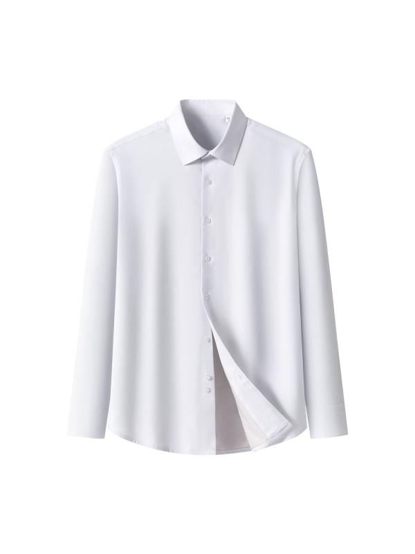 Риза с подплата от флис, без гладене, смес полиестер/модал, квадратна яка, дълги ръкави