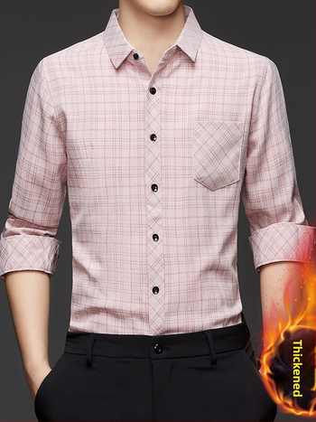 Πουκάμισο καρό με επένδυση φλίς, αστικός στυλ καρντγκάν, ύφασμα: μίξη χημικών ινών, χειμερινή σεζόν