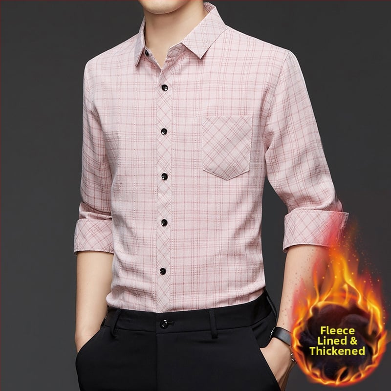 Πουκάμισο καρό με επένδυση φλίς, αστικός στυλ καρντγκάν, ύφασμα: μίξη χημικών ινών, χειμερινή σεζόν