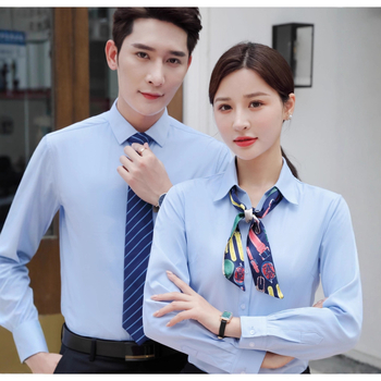 Ανδρικό πουκάμισο από μίγμα βαμβακιού-πολυεστέρα, μακρύ μανίκι, στενή γραμμή, γιακάς τύπου λαπέλ