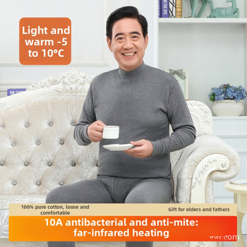 Set de lenjerie termică masculină din bumbac 100%, antibacterian, material subțire, cu glugă, păstrează căldura