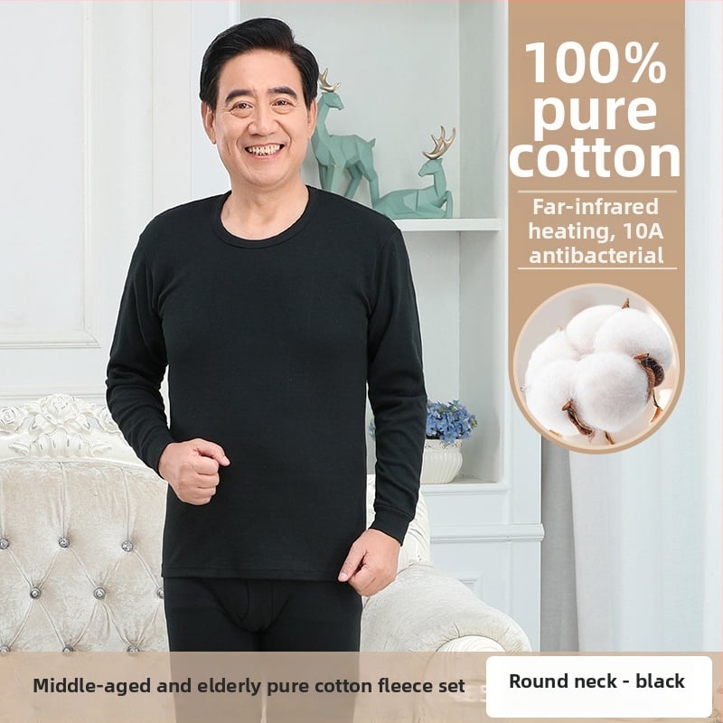 Set de lenjerie termică masculină din bumbac 100%, antibacterian, material subțire, cu glugă, păstrează căldura