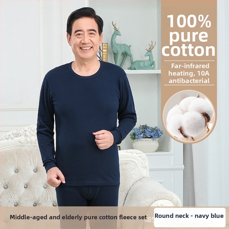 Set de lenjerie termică masculină din bumbac 100%, antibacterian, material subțire, cu glugă, păstrează căldura