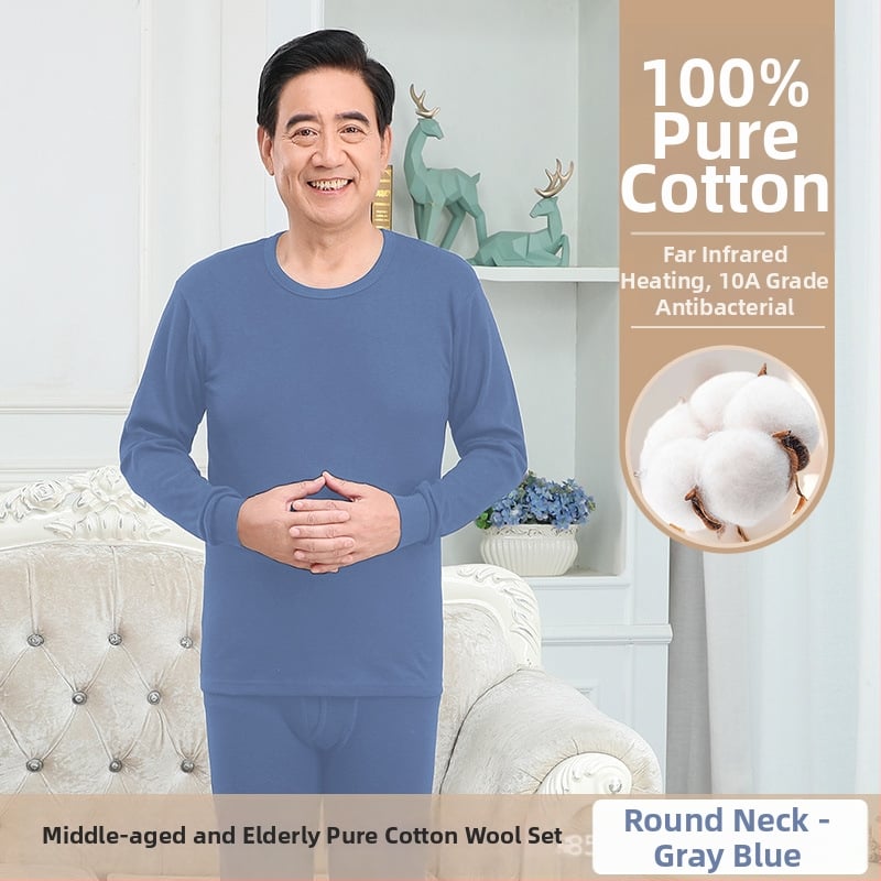 Set de lenjerie termică masculină din bumbac 100%, antibacterian, material subțire, cu glugă, păstrează căldura