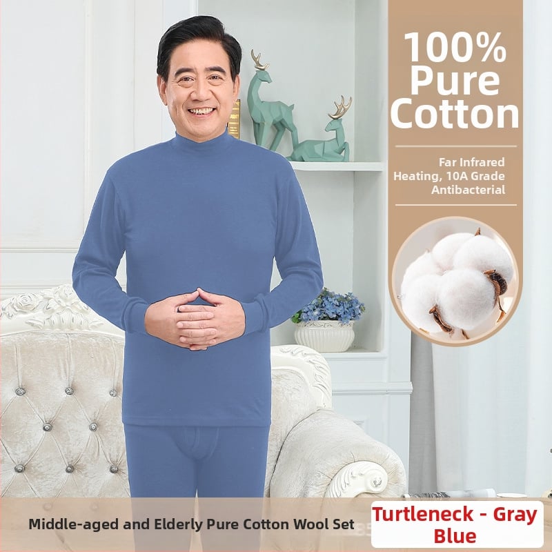 Set de lenjerie termică masculină din bumbac 100%, antibacterian, material subțire, cu glugă, păstrează căldura