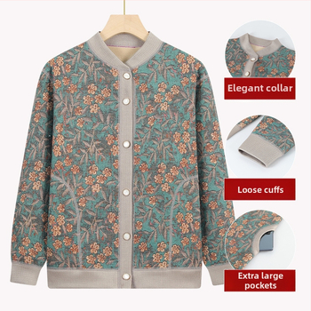 Pletený kardigán pre seniorov s fleecovou podšívkou, zimná sezóna, polyester (>95%), V-krk, dlhý rukáv, ležérny štýl