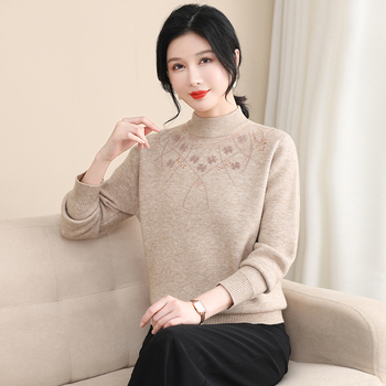 Ženska zimska bez rukava pleteni prsluk, etnički uzorak biljaka i cvijeća, širok kroj, mrežasta tkanina, akrilna vlakna do 30%