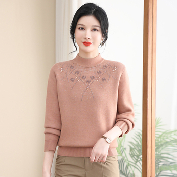 Ženska zimska bez rukava pleteni prsluk, etnički uzorak biljaka i cvijeća, širok kroj, mrežasta tkanina, akrilna vlakna do 30%