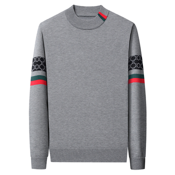 Muški pulover od modala, dugih rukava, okrugli izrez, jacquard uzorak, labav kroj