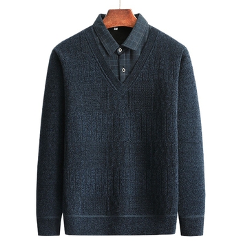 Kapucnis kötött pulóver fleece béléssel, vastag téli darab, galléros, hosszú ujjú